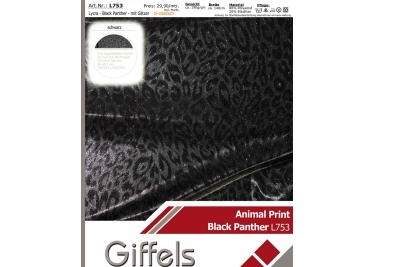 Lycra - Design Black Panther mit Glitzer - Reste