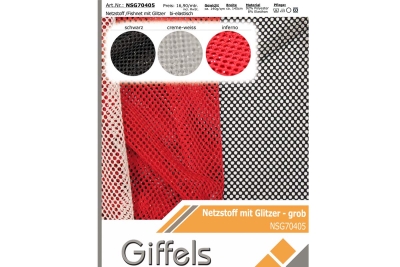 Netzstoff/ Fishnet mit Glitzer - grob u. regelmäßig - Reste
