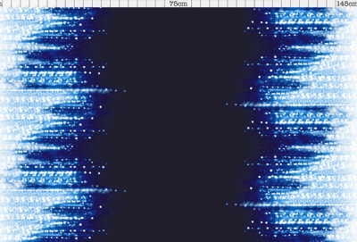 L725 - Lycra mit interessantem Farbverlauf spotlight shading - blau-weiss