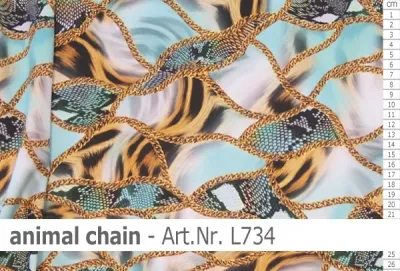 elastischer Lycrastoff -Badeanzugstoff-Lycra Design animal chain