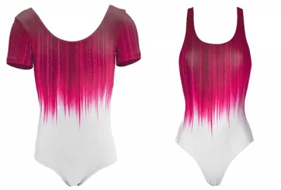 Lycra stripe shading - col. magenta rot-weiss