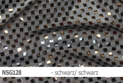 Stretch net - Netzstoff mit quadrat. Pailletten - Reste