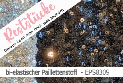 elastischer Paillettenstoff - Netzstoff mit aufgenähten Pailletten - Reste