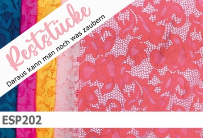 elastische Spitze mit großem Blumenmotiv -in vielen verschiedenen Farben erhältlich
