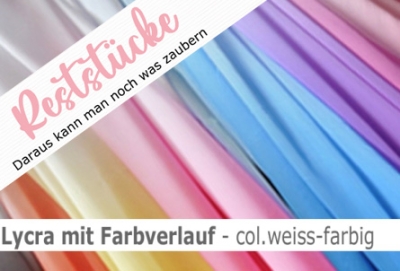 Lycra mit Farbverlauf- col. weiss-farbig - Reste
