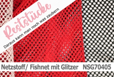 Fishnet mit Glitzer - bielastischer Netzstoff