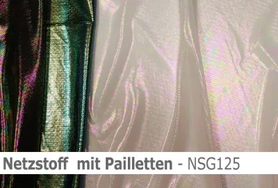 Stretch net mit irisierenden Pailletten