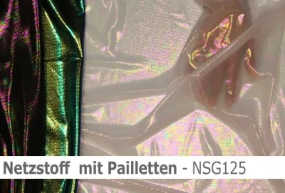 Netzstoff mit irisierenden Pailletten