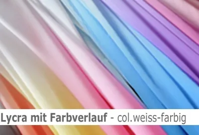 Lycra mit Farbverlauf- col. weiss-farbig